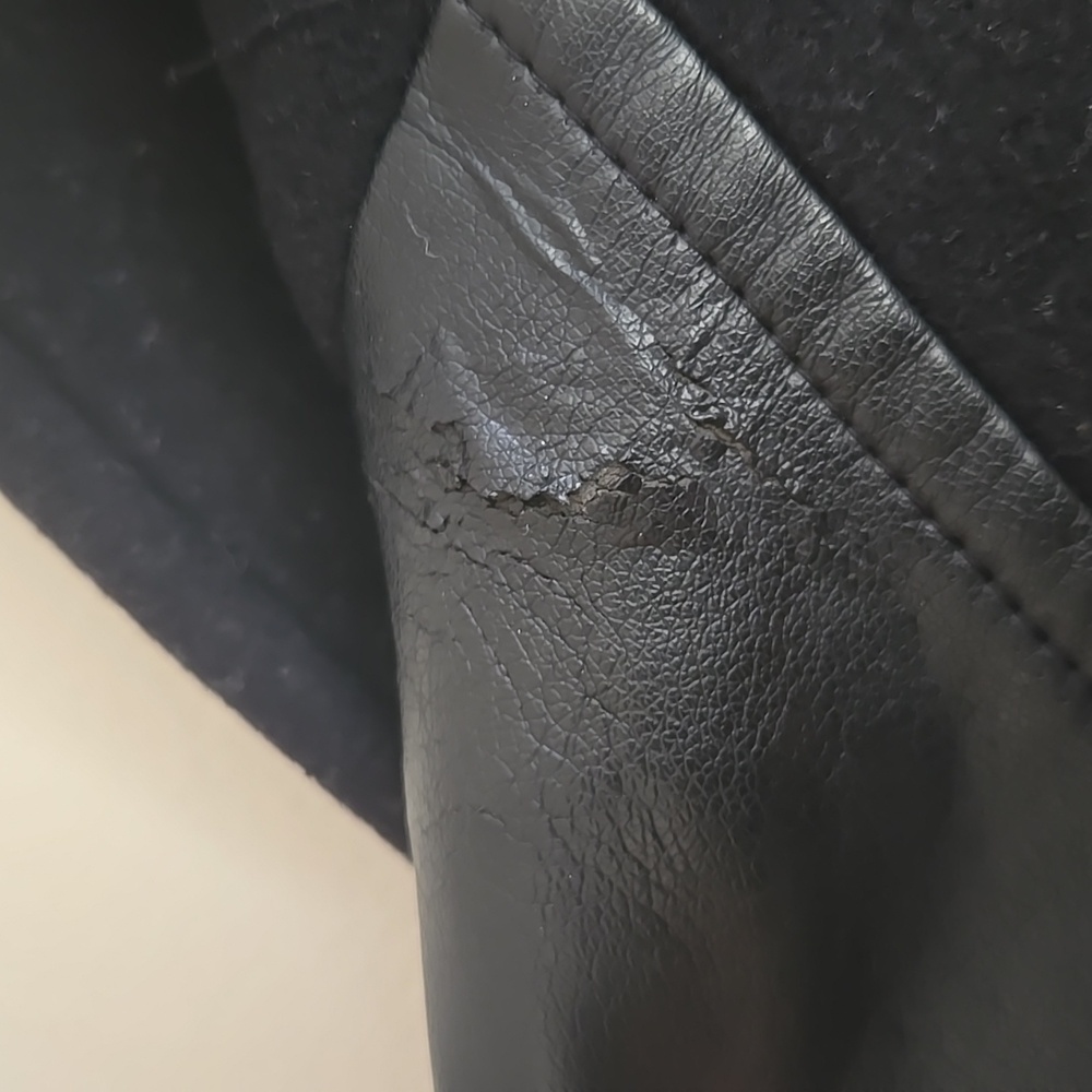 Marc New York Andrew Marc Faux Leather Sleeve Pea Coat - Picture 15 of 16